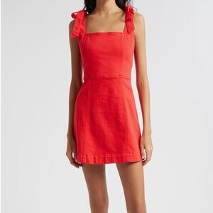 Alice + Olivia Maryann Tie shoulder mini dress